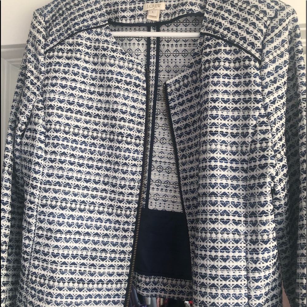 J Crew Blue Tweed Blazer